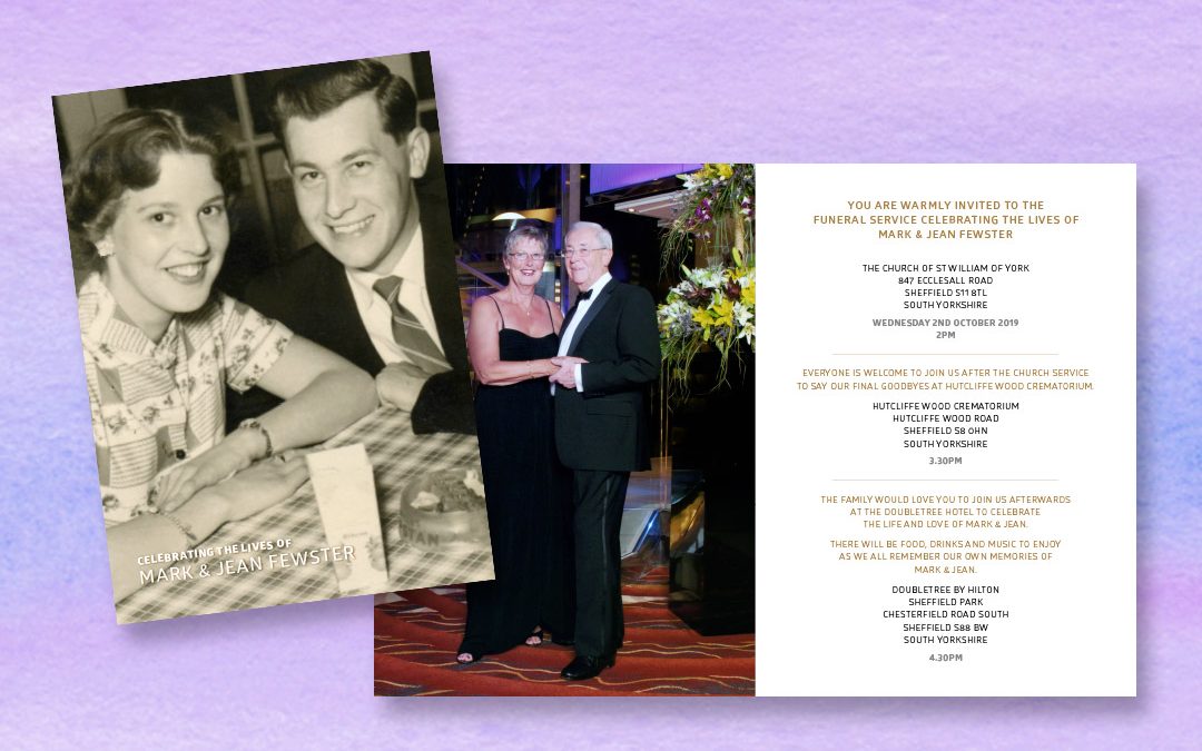 A Lifetime of Love Dual Funeral Invite